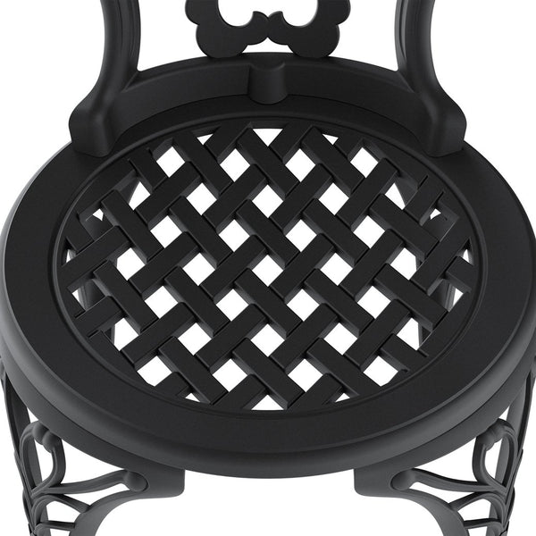 English Elm 5-Piece All-Weather Cast Aluminum Dining Set With Sleek Black Finish For Stylish Outdoor Gatherings W1710S00216