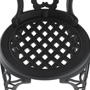 English Elm 5-Piece All-Weather Cast Aluminum Dining Set With Black Finish - Round Table & 4 Chairs Included W1710S00212