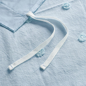 JLA Home Urban Habitat - Cotton Brooklyn Cotton Jacquard Duvet Cover Set with Tufted Chenille Dots, Euro Shams, Pillows Blue UH12-2156