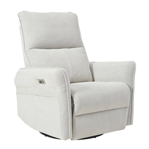 English Elm 270° 270° Power Swivel Recliner Chair with USB Ports, 30° Rocking, 95–150° Recline for Small Spaces Light Gray W1028S00041