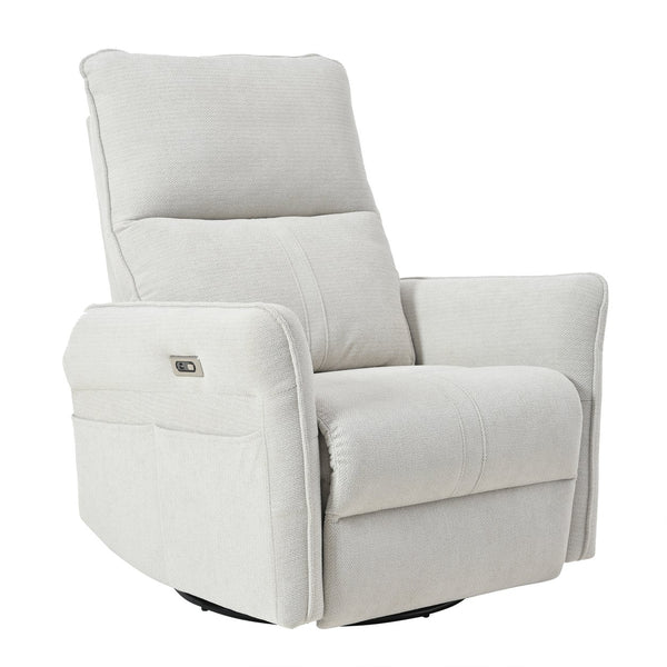 English Elm 270° 270° Power Swivel Recliner Chair with USB Ports, 30° Rocking, 95–150° Recline for Small Spaces Light Gray W1028S00041