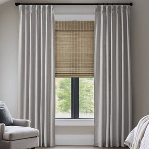 English Elm 2-piece Pinch Pleat Poly Linen Curtain Panels Tailored Formal Drape for Any Room Grey B035P482986
