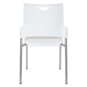 OSP Home Furnishings Straight Leg Stackable Office Chair Polyurethane Seat Modern Frame Ships Assembled STC8300C28-11