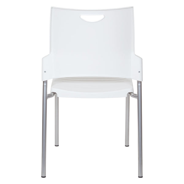 OSP Home Furnishings Straight Leg Stackable Office Chair Polyurethane Seat Modern Frame Ships Assembled STC8300C28-11