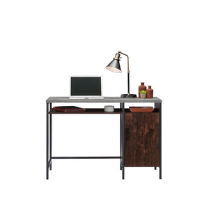 English Elm Desk, Engineered Wood Home Office Desk with Large Work Surface, Cubbyhole & Adjustable Shelf, Compact Durable Design, Easy Assembly, Qi-Ready Dark Walnut B356P354443