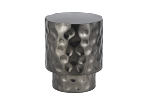English Elm ET-90-30-16 Hammered Stainless Steel End Table in Nickel — Modern Accent, Durable, Copper/Gold/Silver Options B009P345163