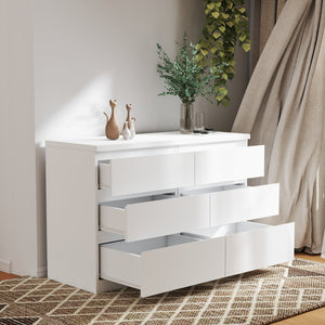 English Elm 19.7-inch Matte Finish 3 Drawer Nightstand Set of 2 Handle Free Modern Bedroom Storage White W3151S00079