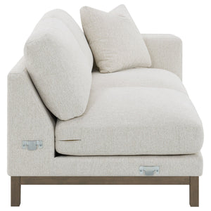 English Elm O'brien Sectional with Chaise Plush Sand Fabric Contemporary Living Room Sofa B062S01529