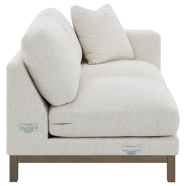 English Elm O'brien Sectional with Chaise Plush Sand Fabric Contemporary Living Room Sofa B062S01529