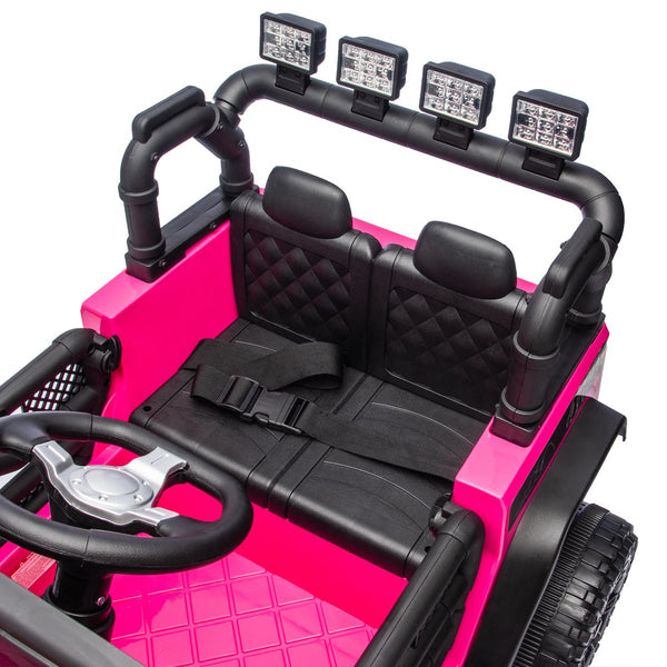 English Elm 24v Kids Electric Ride on Car with Parental Remote Dual Motor Four Wheel Suspension W1578P356392
