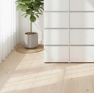 English Elm Elise Modular Wood Closet System with Mirror in White — Durable Melamine, Ample Storage, Easy Assembly, Stylish Finish B040S00121