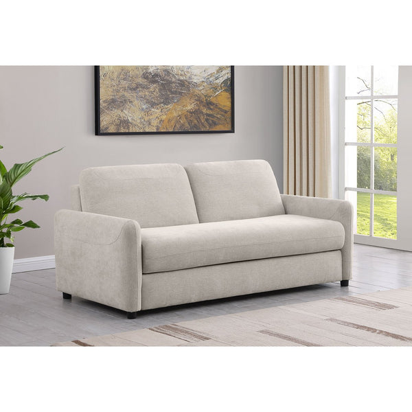English Elm Welker Beige Polyester Queen Sleeper Sofa with Memory Foam and Slim Track Arms B062P451727