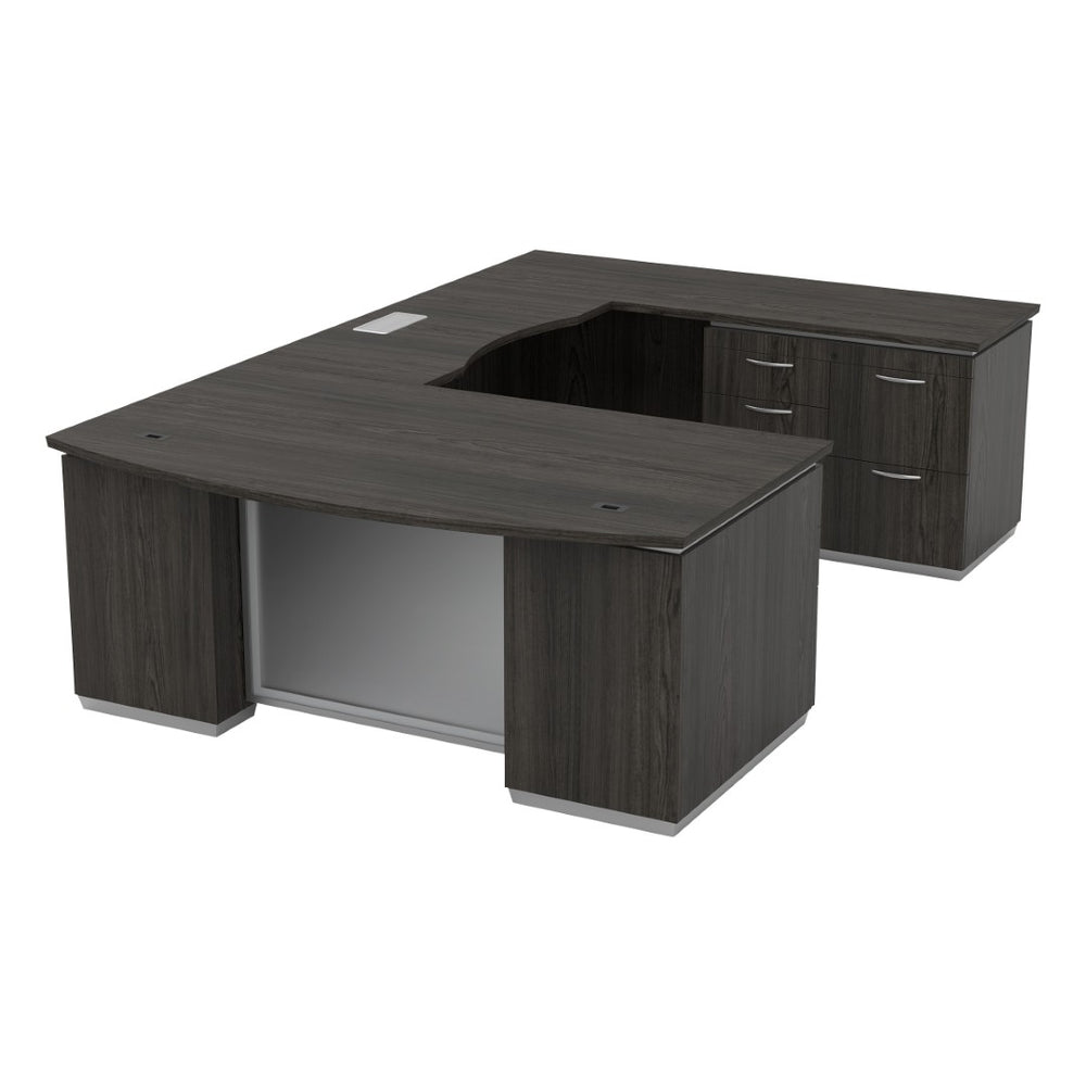OSP Home Furnishings Tuxedo U-shape Executive Workstation with Multifile Storage for Corporate Home Office Right TUXSGW-TYP53R