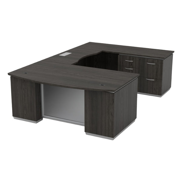 OSP Home Furnishings Tuxedo U-shape Executive Workstation with Multifile Storage for Corporate Home Office Right TUXSGW-TYP53R