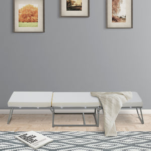 English Elm HOMCOM 2-in-1 Convertible Ottoman Sofa Bed with Thick Foam Padding, Space-Saving Guest Sleeper Gray W2225P229228