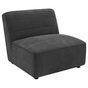 English Elm Vincent Dark Charcoal 6-Piece Modular Sectional Sofa with Ottoman, Plush Pocket Coil Seating for Media Rooms B062S01243