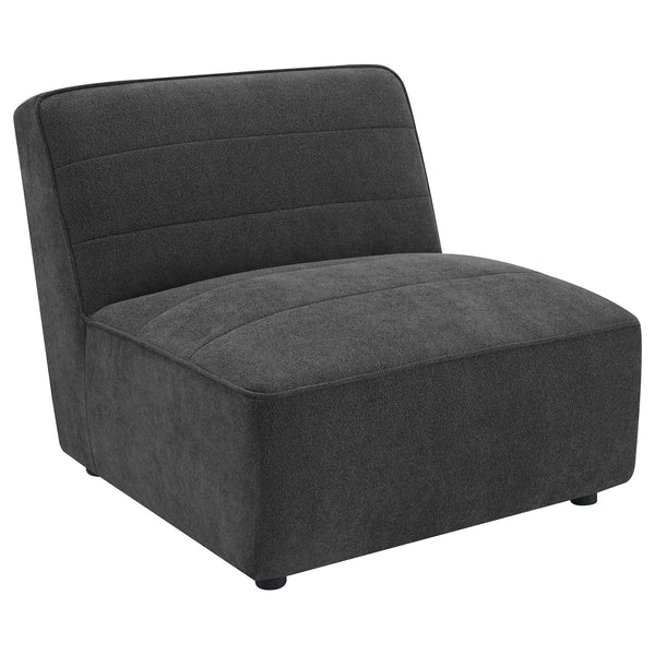 English Elm Vincent Dark Charcoal 6-Piece Modular Sectional Sofa with Ottoman, Plush Pocket Coil Seating for Media Rooms B062S01243