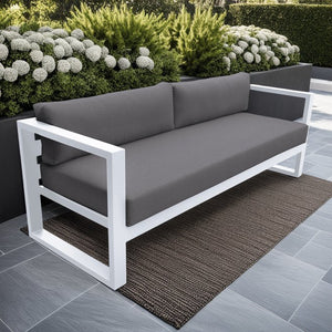 English Elm Granto Aluminum Outdoor Sofa with Weather-Resistant Cushions, Low-Maintenance, 770 lb Capacity B2736P354339
