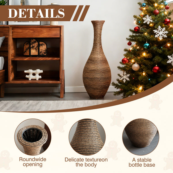 English Elm 39-inch Tall Artificial Rattan Floor Vase with Modern Beige Finish, 37.75" Sturdy Statement Accent for Living Room39-inch Tall Artificial Rattan Floor Vase with Modern Beige Finish, 37.75" Sturdy Statement Accent for Living Room Beige+Grey W2796P193944