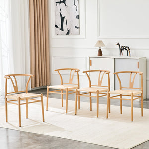 English Elm Wesborn Artisan Rope Woven Iron Dining Chair Set Medieval Y Back Industrial Style Natural Wood W2920P430782