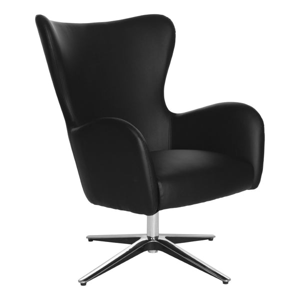 OSP Home Furnishings Wilma Worksmart Faux Leather High Back Swivel Chair with Polished Aluminum Base Black LS5387AL-R107