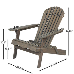 English Elm Christopher Knight Home® - Malibu Adirondack Chair - Foldable Acacia Wood, Rustic Comfort For Patios, Decks & Gardens N770P241668E