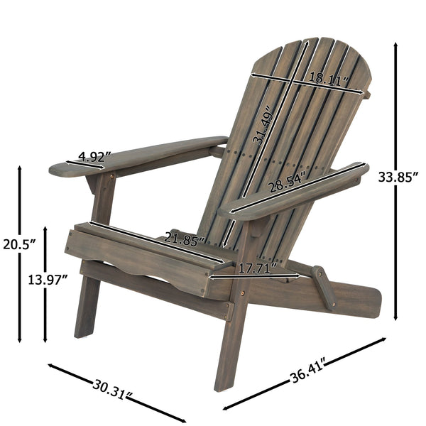 English Elm Christopher Knight Home® - Malibu Adirondack Chair - Foldable Acacia Wood, Rustic Comfort For Patios, Decks & Gardens N770P241668E