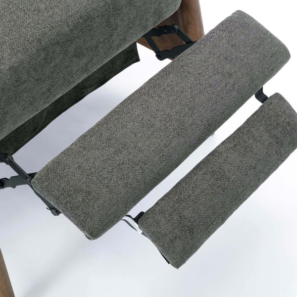 English Elm Saugus Wood Arm Push Back Recliner Charcoal - Modern Chestnut Arms, Durable Fabric, 3-Position Comfort B050P281012