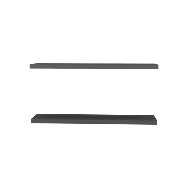 English Elm Floating Shelf Lyle Matte Gray - Set of 2 Engineered Wood Wall Shelves 47.2" Space-Saving Display Solution B092P238729