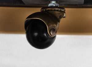 English Elm 3pc Modern Cocktail Table Set with Marble-Inspired Tops and Reeded Bases, Luxe Metallic Accents Black,Gold,White 23.75 L x 24.5 W x 16.5 H B011S01889