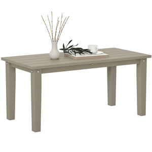 English Elm Outsunny Hdpe Slatted Rectangle Patio Coffee Table Weather Resistant Outdoor Brown W2225P485628