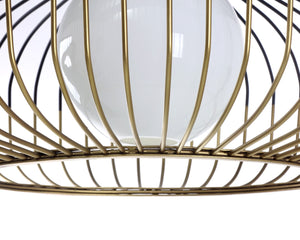 Sunpan CIRCA Pendant Light - Extra Large Art Deco Design with Misted Glass, Black & Brass Frame for Elegance 106363