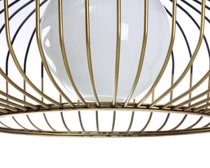Sunpan Circa Pendant Light - Stunning Industrial Art Deco Design with Misted Glass and Brass Accents Extra Large - 43W x 30D x 52H