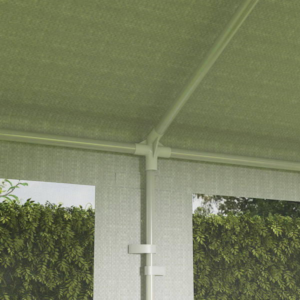 English Elm Shade Shelter Cathedral Roof Party Tent with Uv Canopy and Mesh Sidewalls for Events T3971P425522