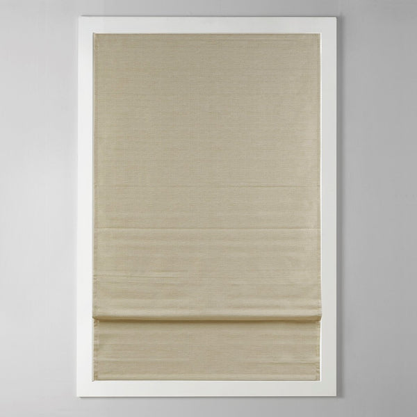 English Elm Printed Faux Silk Room Darkening Cordless Roman Shade with Thermal Backing, OEKO‑TEX Certified Energy Efficient Window Covering taupe 6.04 L x 11.42 W x 7.48 H B03598313