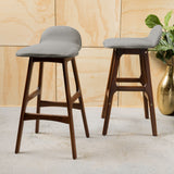 Christopher Knight Home® - Noble House - Anatoli Mid-Century Modern Upholstered Barstools (Set of 2)