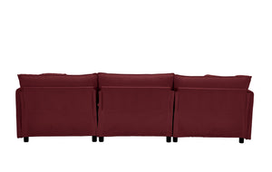 English Elm 108-inch Modular Chenille Sectional Sofa Deep Seat L-shape for Open Living Rooms Red W2795S00048