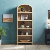 Chantelle Modern Arched Bookcase with Open Shelves Coastal Oak WECHA41OS1CO0 Walker Edison