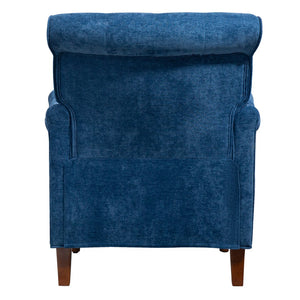 English Elm Accent Club Chair Chenille Upholstered with Spring Cushion Retro Wooden Legs Bedroom W3042P262910