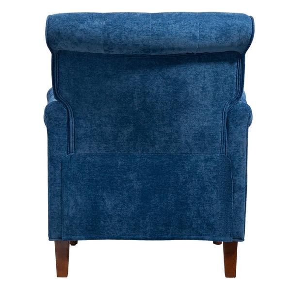 English Elm Accent Club Chair Chenille Upholstered with Spring Cushion Retro Wooden Legs Bedroom W3042P262910