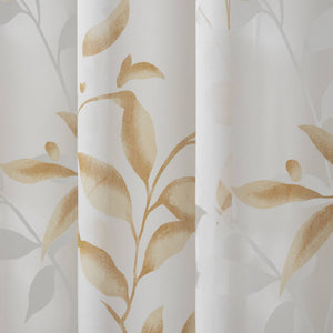 JLA Home Madison Park - Burnout Botanical Curtain Panel with OEKO-TEX Fabric, Silver Grommets, Textured Layered Print for Modern Rooms Yellow MP40-7434