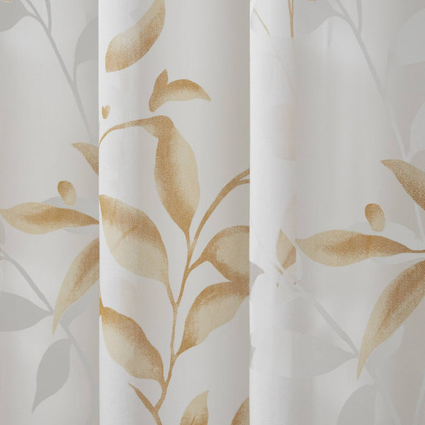 JLA Home Madison Park - Burnout Botanical Curtain Panel with OEKO-TEX Fabric, Silver Grommets, Textured Layered Print for Modern Rooms Yellow MP40-7434