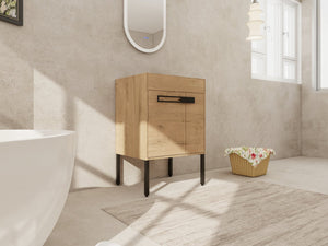 English Elm 24 Dual-Purpose 24" Bathroom Vanity Cabinet with Soft-Close Doors, Adjustable Shelf, Floor or Wall Mount W999104319