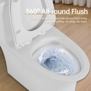 English Elm 1.1/1.6 Gpf Elongated One-piece Toilet Skirted Ceramic Comfort Height Watersense B2724P246933