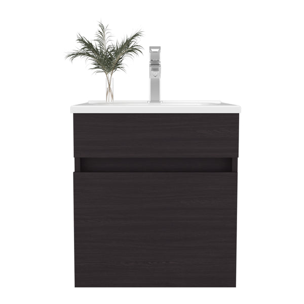 English Elm Bathroom Vanity Slim Sink Cabinet with Single Door, Engineered Wood, Space-Saving Modern Design Black 23.23 L x 23.23 W x 11.81 H B097P350314