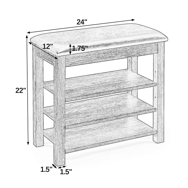 English Elm A Height-Adjustable Shoe-Changing Bench With Vintage Charcoal Finish And Hidden Storage Solution W487P289974