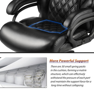 English Elm 500lbs Heavy Duty Executive Chair Wide Spring Seat Ergonomic High Back Home Office Black W5201P418289