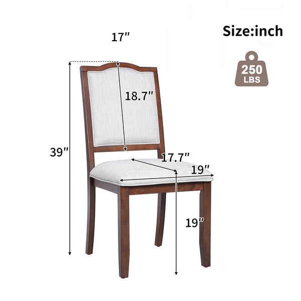 English Elm Farmhouse Upholstered Dining Chairs Set of 4 with High Back, Comfortable Modern Seating for Home Use Cherry N752P271803C