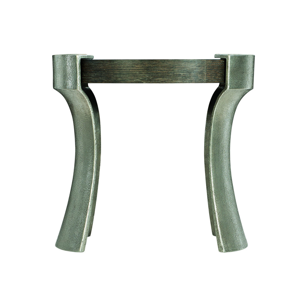 Bernhardt Bernhardt Gainsford Round End Table — Sandblasted Oak Top, Graphite Cast-Aluminum Legs, Rustic-Modern Accent (27.5") 396124