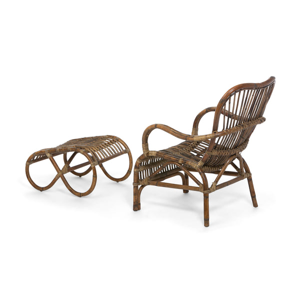 Park Hill Savannah Rattan Lounge Chair and Footrest EFS16005